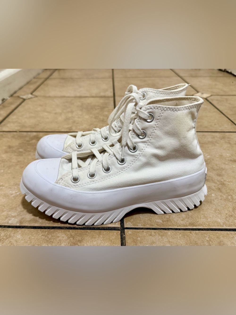 Women’s White High-Top Canvas Sneakers